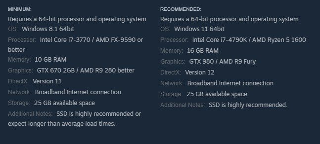 Rust System Requirements