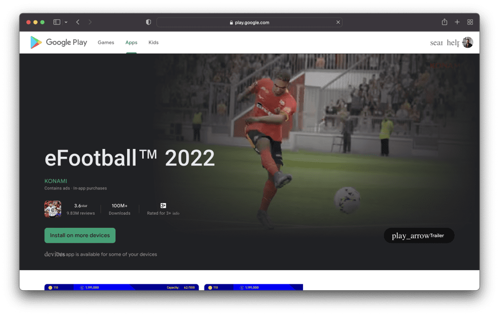 eFootball 2022 - Google Play Store