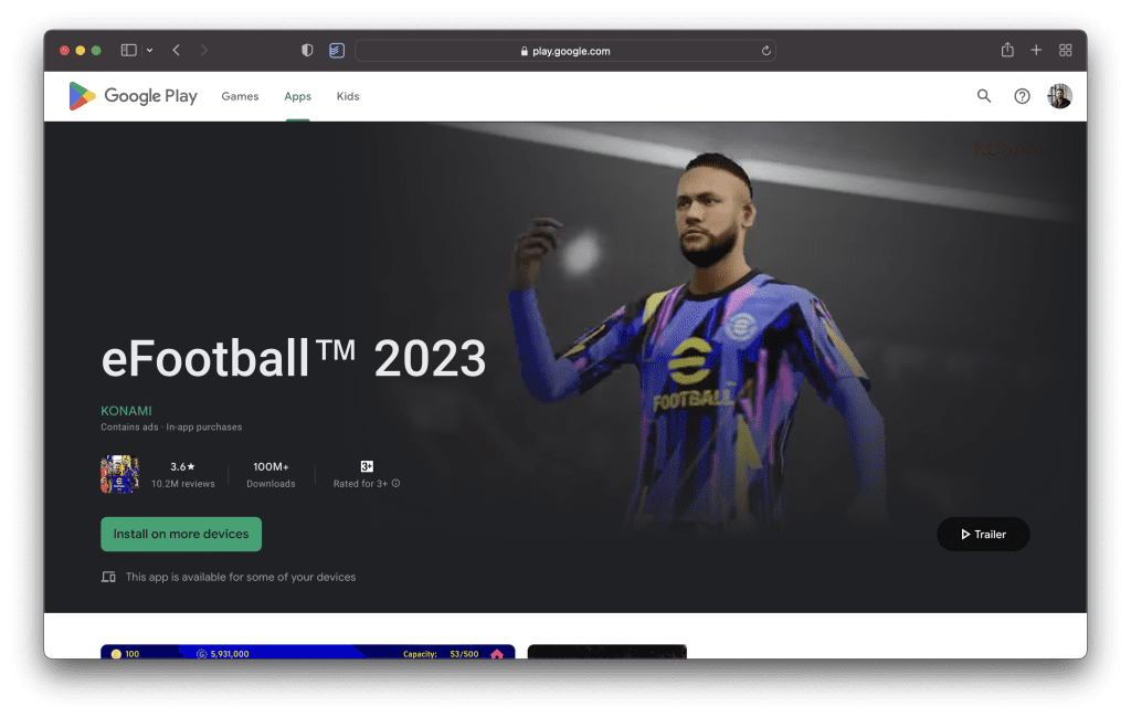 eFootball 2023 Mobile Download from Google Play Store