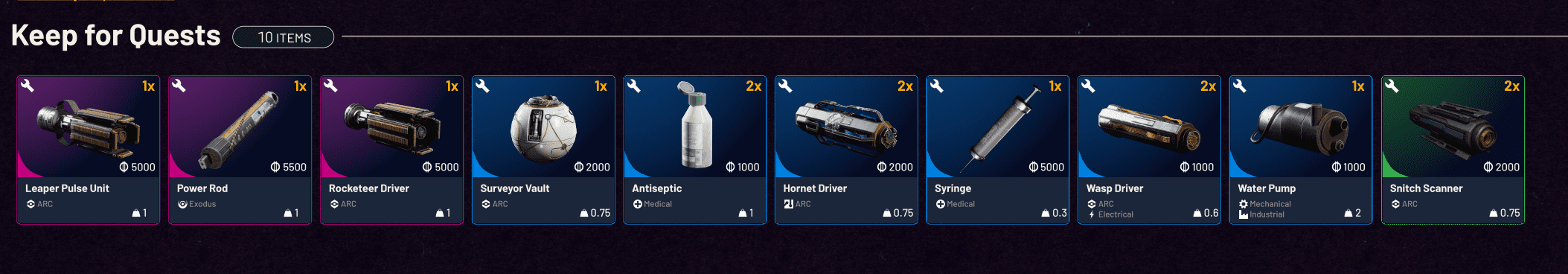 ARC Raiders quest keep list reference image 1