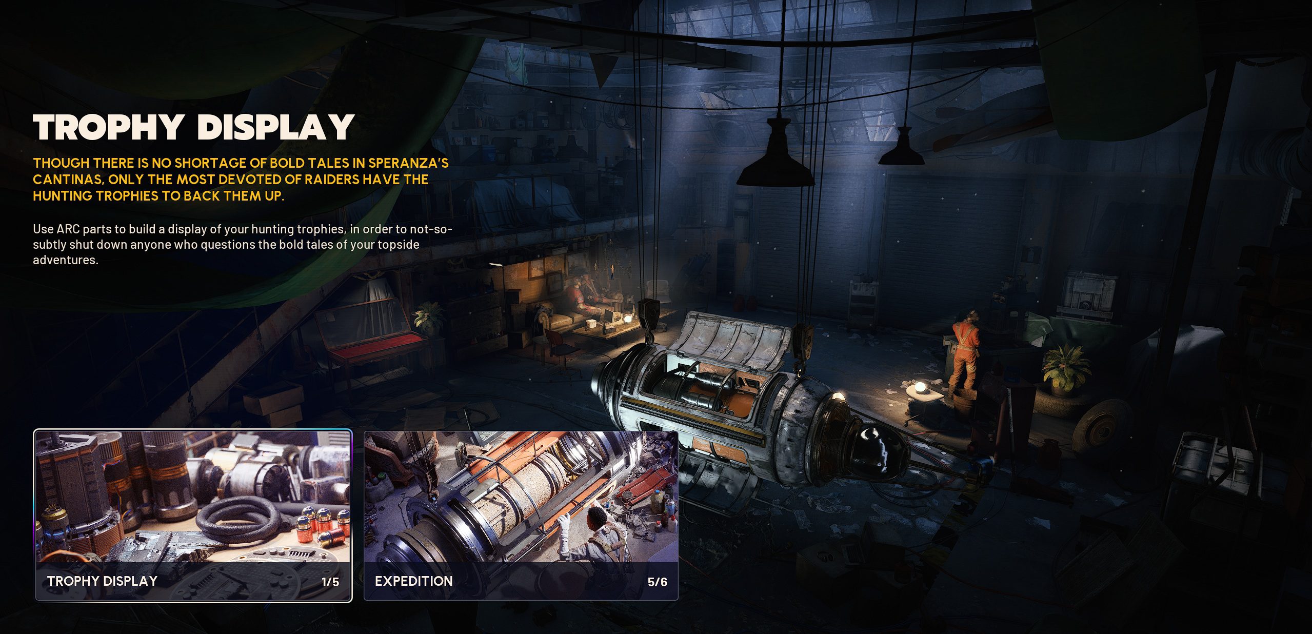 Trophy Display stage progression UI